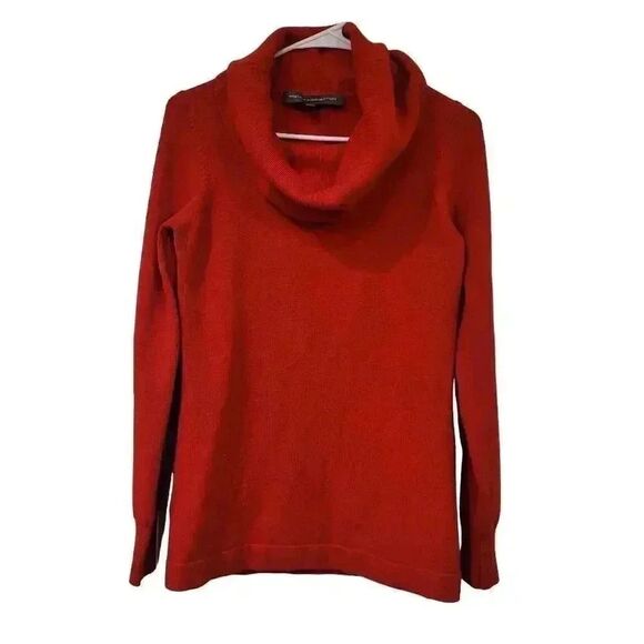 French Connection Women's Red Acrylic/Nylon/Spandex Knit Cowl Neck Sweater - Picture 3 of 8